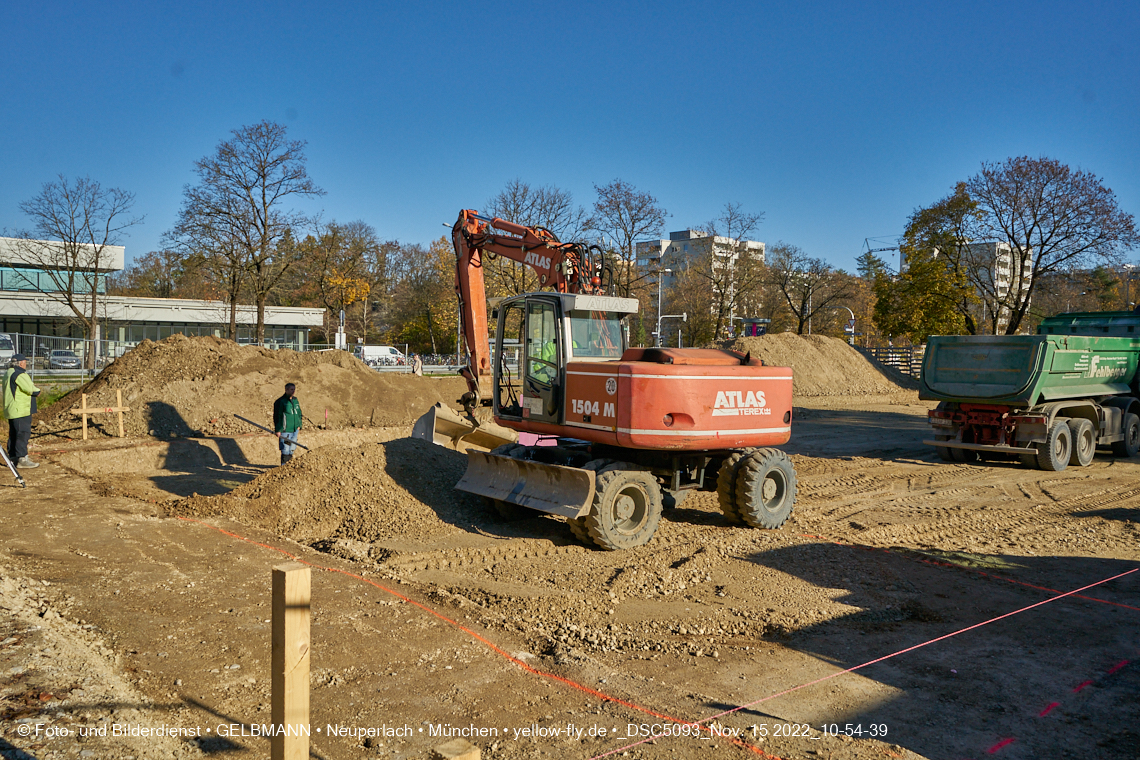 15.11.2022 - Baustelle an der Quiddestraße Haus für Kinder in Neuperlach
